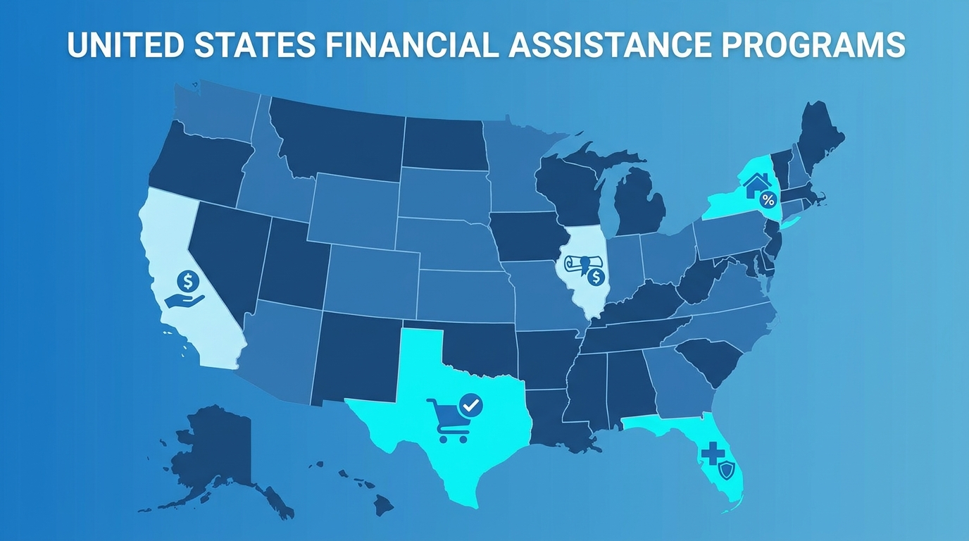 Map showing down payment assistance programs available across the United States in 2026