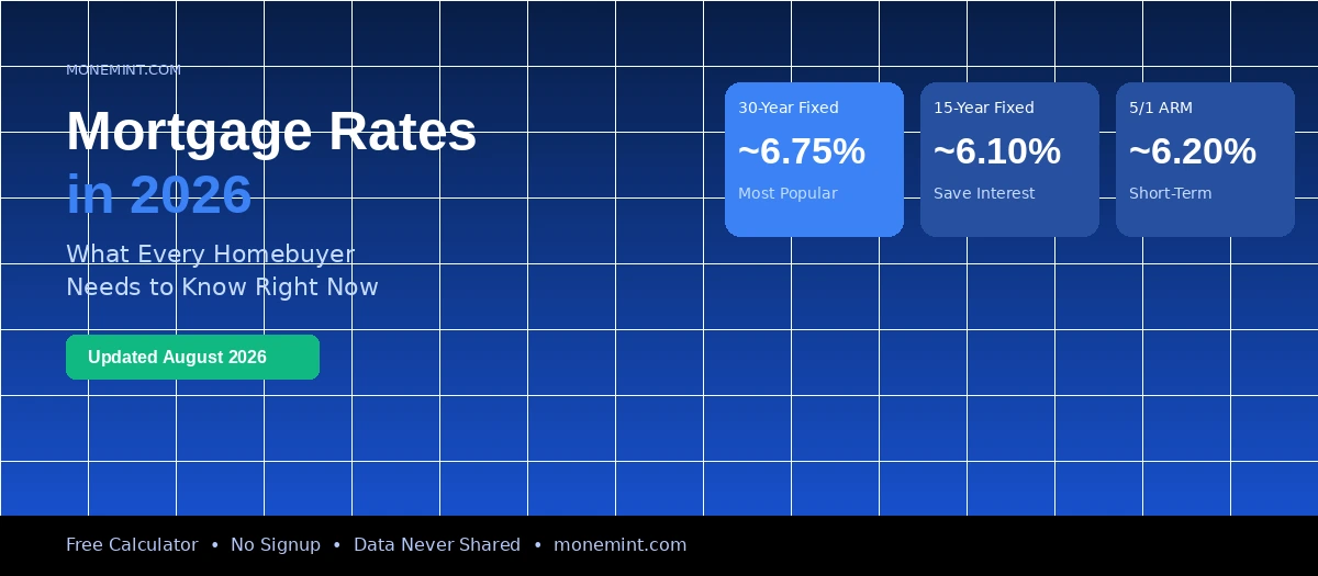 Mortgage rates chart showing trends in 2026 with a house in the background